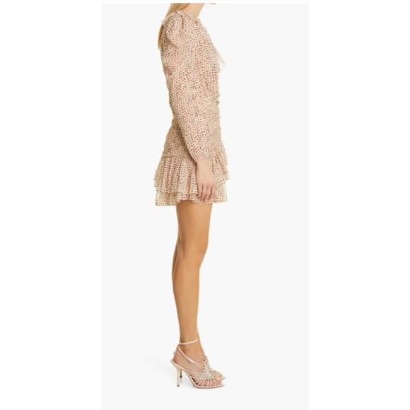 Ulla Johnson Cecily Metallic Dot Long Sleeve Silk Blend Dress Size 8 - Picture 8 of 14